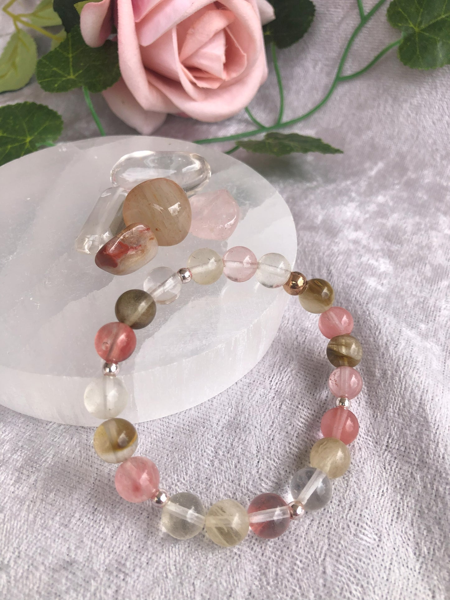 Cherry Quartz Bracelet 8mm