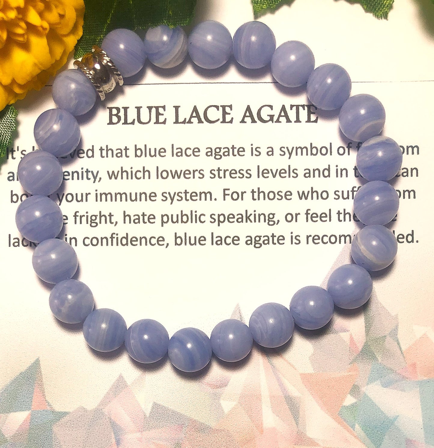 Blue Lace Agate Bracelet 8mm