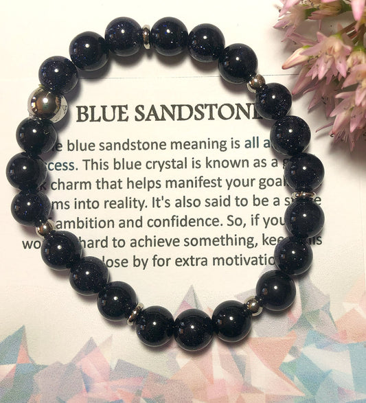 Blue Sandstone Bracelet 8mm