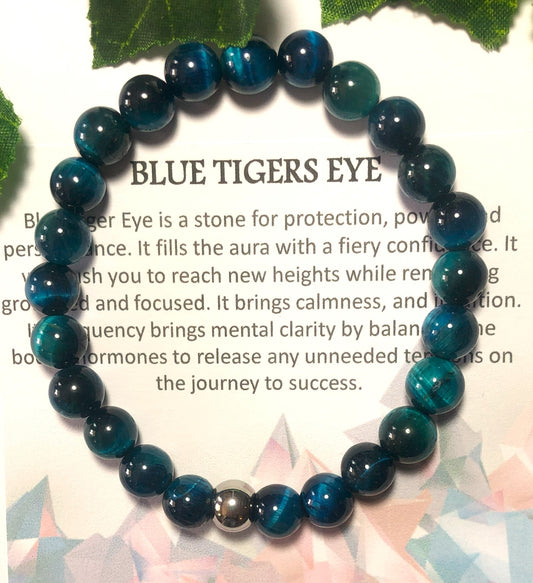 Blue Tiger's Eye Bracelet 8mm