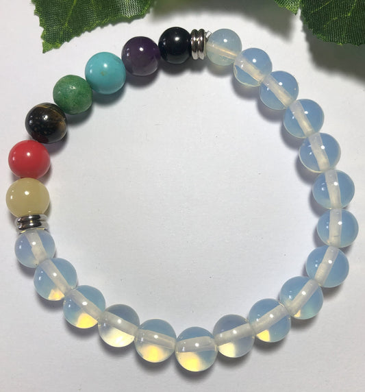 Chakra Bracelet with opalite 8mm