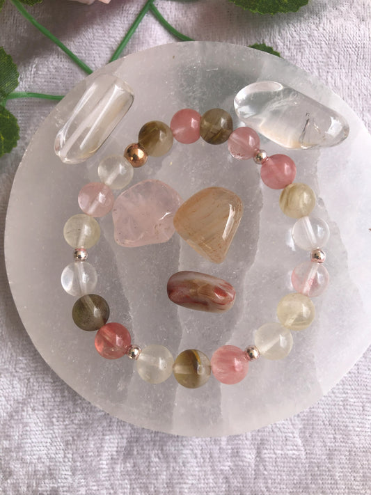 Cherry Quartz Bracelet 8mm